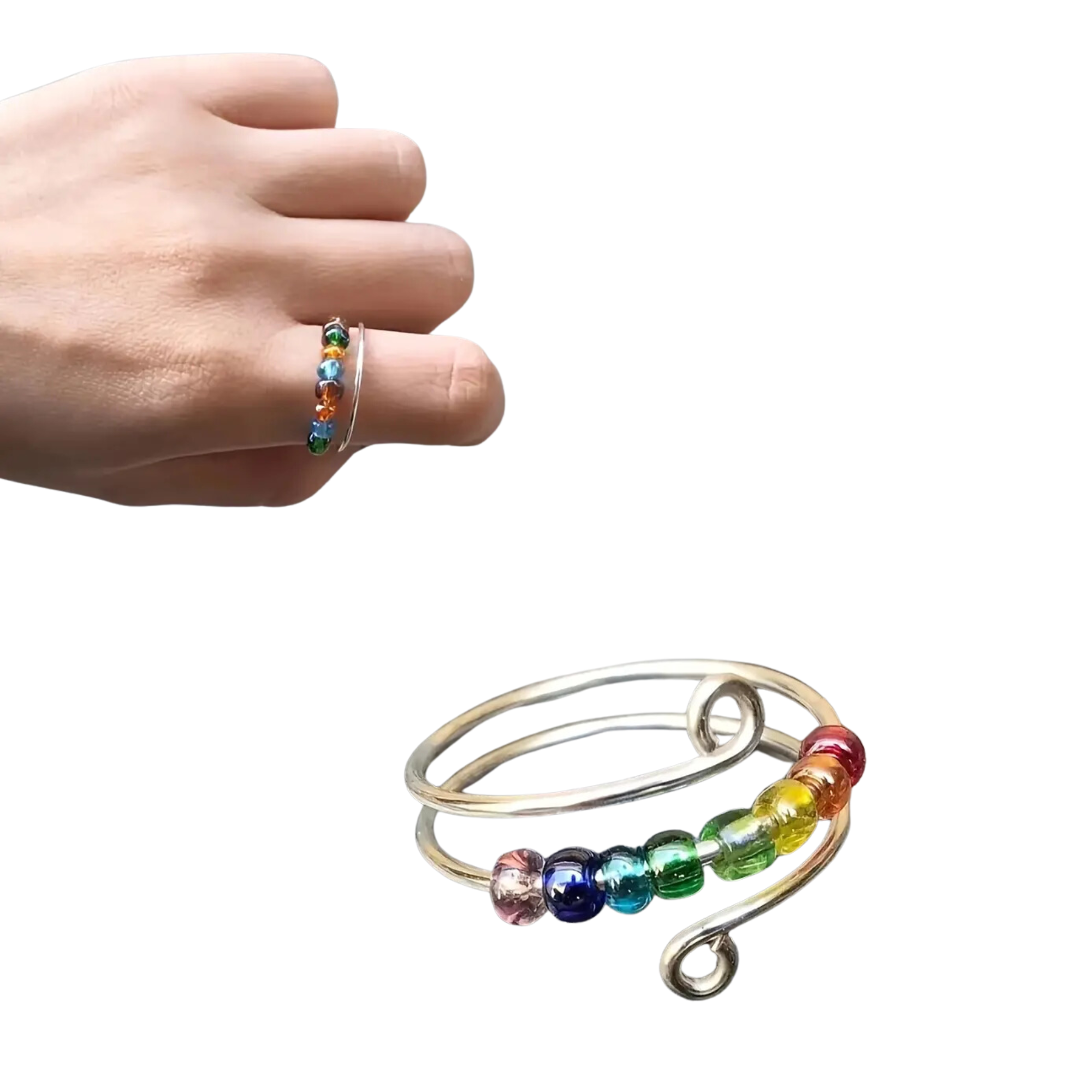 Adjustable Rings with Beads  Fidget Rings - Sensory Stand